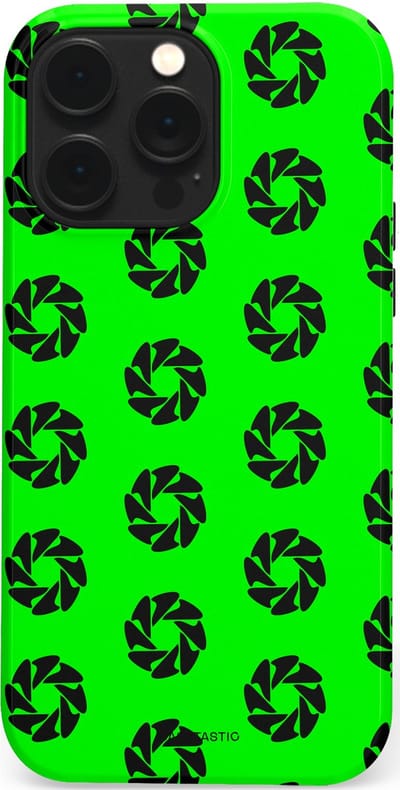 Casetastic hoesje geschikt voor Apple iPhone 14 Pro Max - MagSafe - Dubbellaagse bescherming - Neon Groene Cirkels - Fashion Case - Groen Zwart