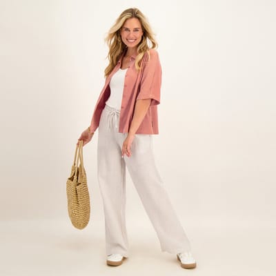 Je m'appelle Dames Broek Straight fit - Wit - Maat S