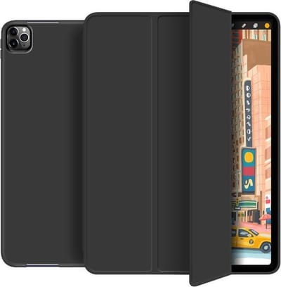 HB Hoes Geschikt voor Apple iPad Pro 11 (2020) Zwart - Tri Fold Tablet Case - Smart Cover