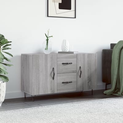 vidaXL - Dressoir - 100x36x60 - cm - bewerkt - hout - grijs - sonoma - eikenkleurig