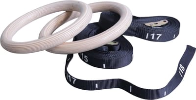 Lifemaxx Crossmaxx Houten Crossfit Ringen - Inclusief Straps
