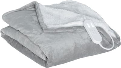 Elektrische Deken 180x130 cm - Wasbaar met Timer - 9 Warmtestanden - Grijs
