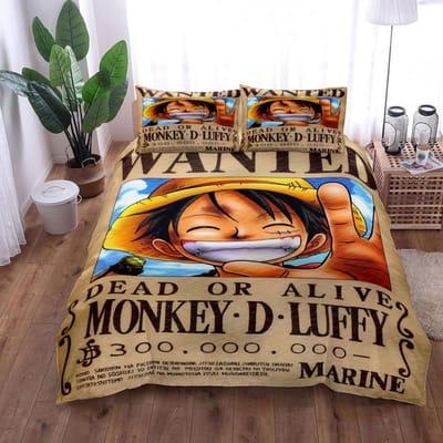 Anime O-Ones Pieces Beddengoedset Japans Luffys Dekbedovertrek Kussensloop voor Kinderen Jongens Cadeau Eenpersoons Queen King Size 100x135cm-2pcs
