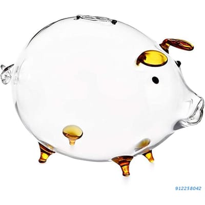 Varken Spaarvarken Spaarpotten Munt Spaardoos Schattig Transparant Glas Souvenir Geboorte, Spaarpotten Spaardoos voor Kinderen, Jongens white