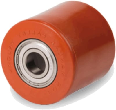 Hulpwagenwiel - Reserve rol - Materiaal verplaatsen - Kogellagers - 82 x 70 mm - Rood/oranje