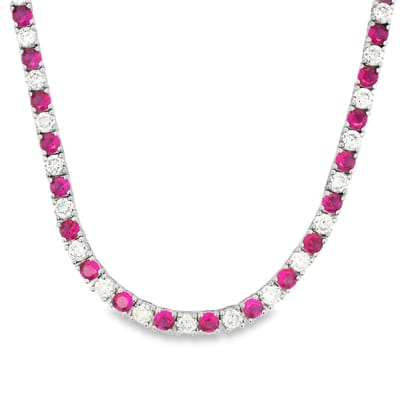 Juwelier Zwartevalk zilveren (gerhodineerd) tennis ketting - 25.254-3RW/45cm