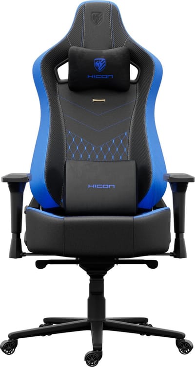 HICON® - Ergonomische Bureaustoel - Legend Serie Armonia - Kunstleren - Directiestoel met 4D Armleuningen & Verstelbare Lendensteun - Blauw