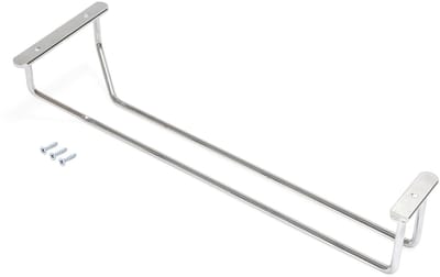 Emuca Supra 1-lijns meubelbekerhouder, lengte 340mm, Staal, Verchroomd