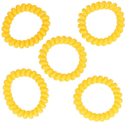 Haarsoires Haarelastieken Invisibobble - Basic - Telefoondraad - Licht Kleur Oranje - Set van 5 - Spiraal Haar Elastieken - Haarvriendelijk