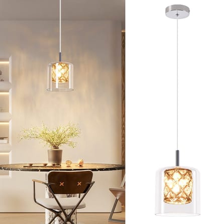 NETTLIFE Hanglamp G9 - Kristal Glas - Rond - Chroom- Modern Pendellamp - 120cm Hoogteverstelbare - Kroonluchter - voor Eetkamer | Trappenhuis | Woonkamer | Keuken-excl. lichtbron