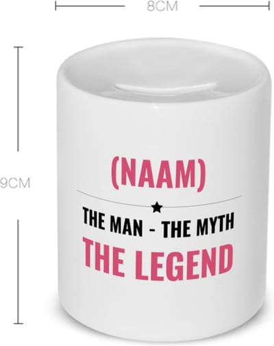 Akyol - the man the myth the legend met je eigen naam Spaarpot - Legendary - iemand die een legend is - de man - myth - mythe - legendarisch - verjaardagscadeau - verjaardag - cadeau - kado - geschenk - gift - 350 ML inhoud