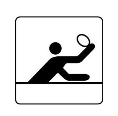 Tennis sticker, wit zwart 100 x 100 mm