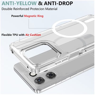 Hoesje Geschikt voor Motorola Moto G56 - Compatibel met MagSafe / Qi2 - Hard Back Cover met Magneet - Transparant