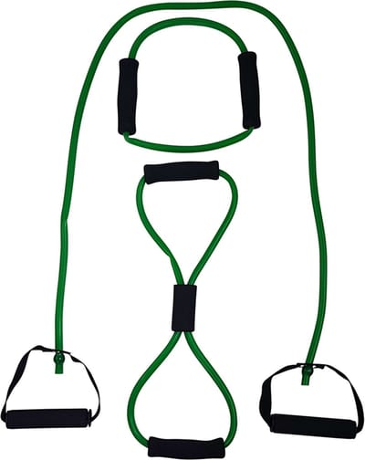 Tunturi Tubing met Handvatten - Tubbingset - Resistance tube - Medium Groen - Incl. gratis fitness app