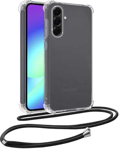 Hoesje - Geschikt voor Samsung Galaxy A56 - Met Koord - Shock Proof - Siliconen Case - Telefoonkoord - Back Cover - Telefoon Hoes Shockproof - Telefoonketting - Telefoonhoes - Transparant