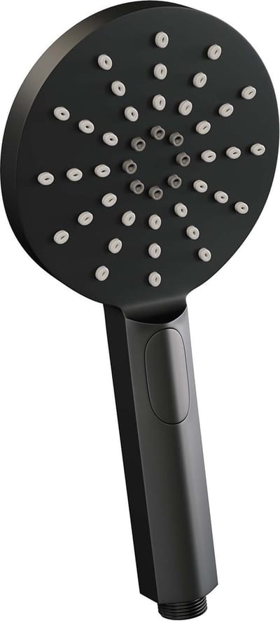 Brauer Black Carving thermostatische inbouw regendouche SET 21 met 20 cm douchekop en gebogen muurarm en 3-standen handdouche en doucheslang en geïntegreerde glijstang mat zwart