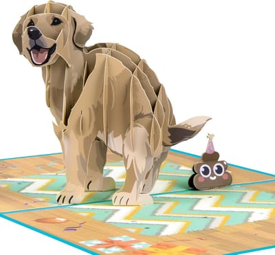 Pop-up kaart hond 3D verjaardag 20x15 cm - verjaardagskaart hondenliefhebbers