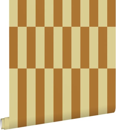 ESTAhome behang strepen bruin en zand beige - 50 x 900 cm - 131425