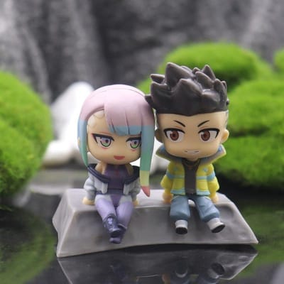 2 stuks Set Leuke Cyberpunk Lucy Rebecca David Actiefiguur Speelgoed Collectie Model Speelgoed Cadeaus wit