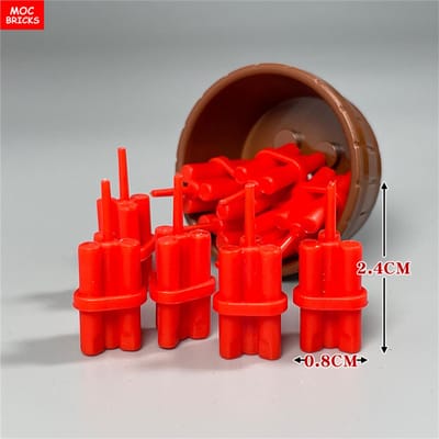 10 stuks MOC Blokken Wapen Bom Gereedschap Dynamietstaven Bundel Vuurwerk 64728 Bouwstenen Samengesteld Speelgoed kindergeschenk