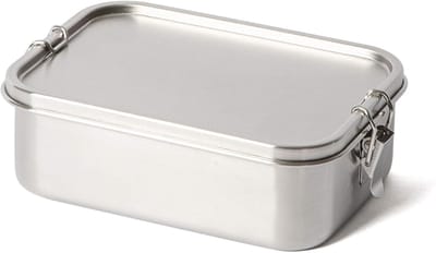 Famanu – Bento Classic broodtrommel van roestvrij staal voor volwassenen en kinderen - met vaste verdeling - lekvrij en zonder schadelijke stoffen - vaatwasmachinebestendig - met 1,1 liter inhoud