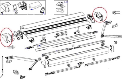 Thule 6300 Eindkap LH+RH Geanodiseerd