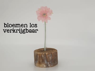 Boomstam reageerbuis houder 6x10cm natural