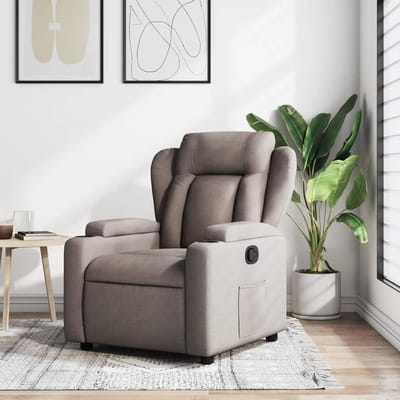 Relaxstoel met ligfunctie - Fauteuil Loungestoel - Ontspannen Zitten - Handmatige verstelling - 77x94.5x100 cm - Taupe