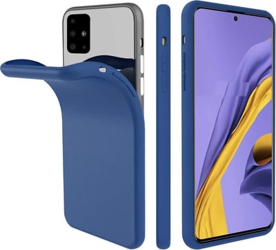 Casemania Hoesje Geschikt voor Samsung Galaxy A71 - Siliconen Back Cover - Donker Blauw