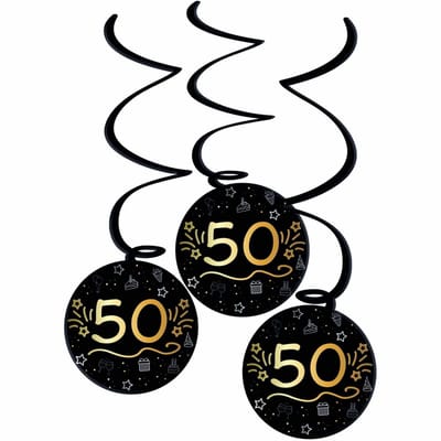 Folat - Shining glam swirls 50 jaar - 3 stuks