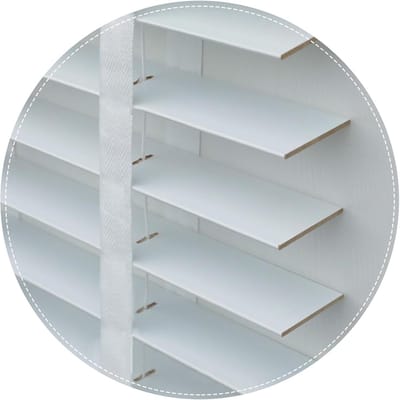 Houten Jaloezieën - Horizontale Blinds - Privacy Binnen - Natuurlijk Tung Hout - 50mm Bladen - Wit