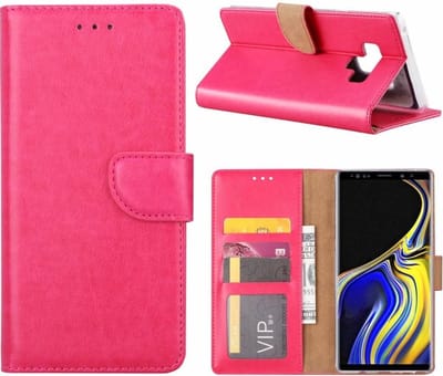 LuxeBass Telefoon Wallet Bookcase voor Samsung Galaxy A6 2018 - Portemonnee telefoonhoesje voor Bankpassen - Kunstleer - Siliconen Houder - Magnetische sluiten - Roze - telefoonhoes - gsm hoes - telefoonhoesjes - telefoonhoes - gsm hoes - gsm hoesjes