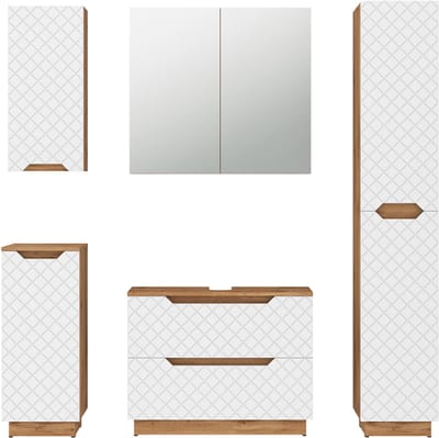Vicco Badkamermeubelset Lotta, Wit, 5-delig