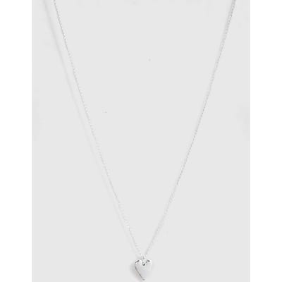 boohoo Dames Fijne Zilveren Hartketting