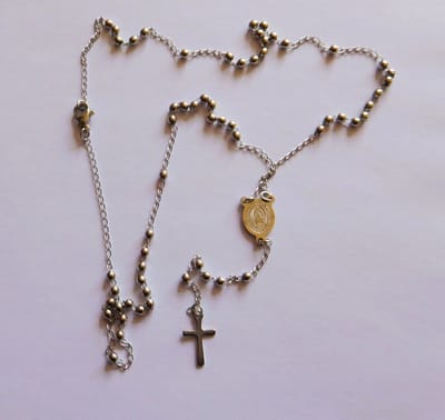 Ketting met hanger kruisje sterling zilver.