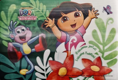2 x Dora placemats, 3 D afbeelding, 43 x 29 cm