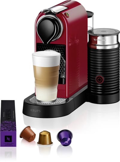 Krups Nespresso Citiz & Milk XN7615 - Koffiecupmachine - Rood - Inclusief Melkopschuimer - Compact