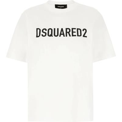 Dsquared2 T-shirt Met Opvallend Logo En Losse Pasvorm, Wit