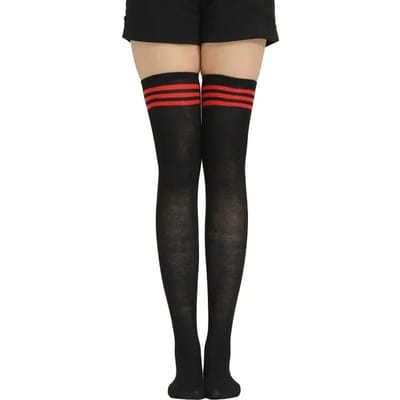 Regenboog Dij Hoge Knie Hoge Lange Sokken Cosplay Kawaii Meisjes Zwart Wit Gevlekt Gestreept Kerstsokken Voor Vrouwen Herfst Winter One Size beige