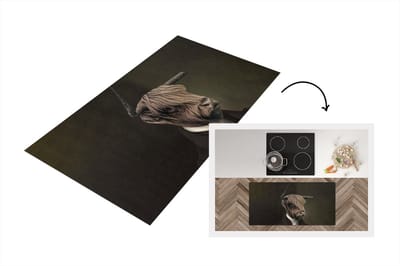 Keukenloper - Loper keuken - Schotse hooglander - Kunst - Dierenkop - 120x60 cm - Keukenloper vinyl