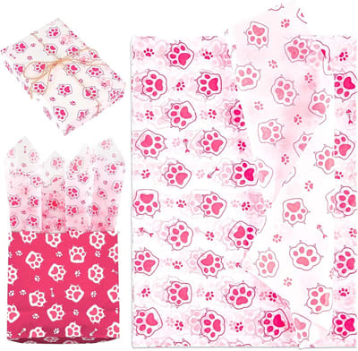 30 Stuks Schattig Pootafdruk Cadeaupapier, 35x50cm, Perfect voor Verjaardagen, Bruiloften en DIY Knutselprojecten