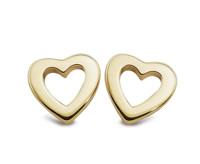 Jwls4u Earparty Earstuds Open Hart Gold-Plated JE038G