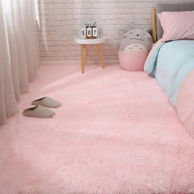 Tapijt Slaapkamer Bedtapijt Pluche Woonkamer Volledige Vloermat Meisje Ins Kamer Vuil Tapijt Bankkleed Warm Groot Kussen 160*200cm roze