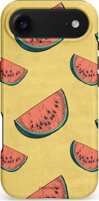 Casetastic hoesje geschikt voor Apple iPhone Air - MagSafe - Dubbellaagse bescherming - Retro Meloengeel - Fashion Case - Goud Koraal Terracotta Taupe