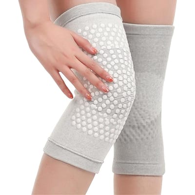 1 paire de genouillères en tourmaline, bandage de soutien du genou à thérapie magnétique, manchon de jambe à infrarouge lointain XL