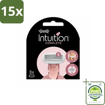 15 x Wilkinson Sword - Navulmesjes - Intuition Complete - Compatibel - 3 mesjes - Grootverpakking - Scheermesjes - Scheermes - Scheerapparaat - Gladde Huid - Scheergel