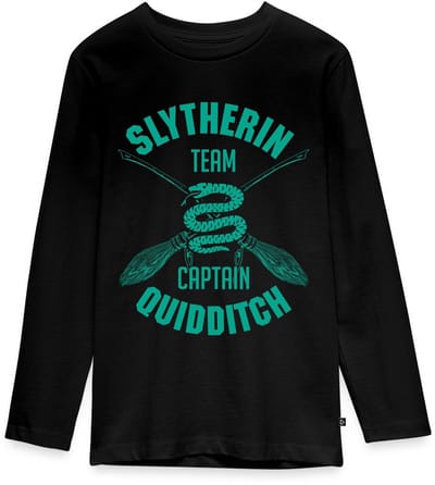 Harry Potter Slytherin Team Captain Quidditch Premium T-Shirt Tiener Lang