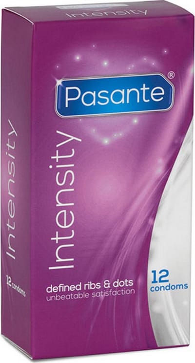 Pasante Intensity - Condooms met Ribbels en Nopjes - Ribs & Dots - 12 stuks