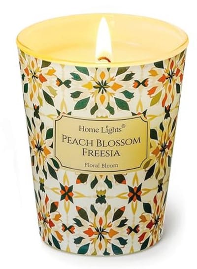 Geurkaarsen met 1 wick - Sojawas Mengkaars van 190g - Schoonbrandend en Duurzaam - Voor Woondecoratie en Geschenken - Perzikbloesem & Freesia Geuren