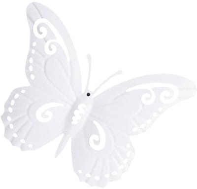 Dailygoods - 3D Witte IJzeren Vlinder Wanddecoratie